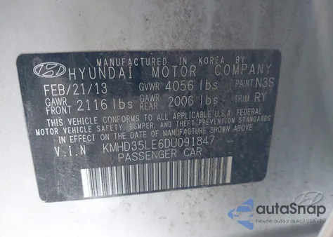 2013 Hyundai Elantra Gt из США, поврежденный, VIN KMHD35LE6DU091847